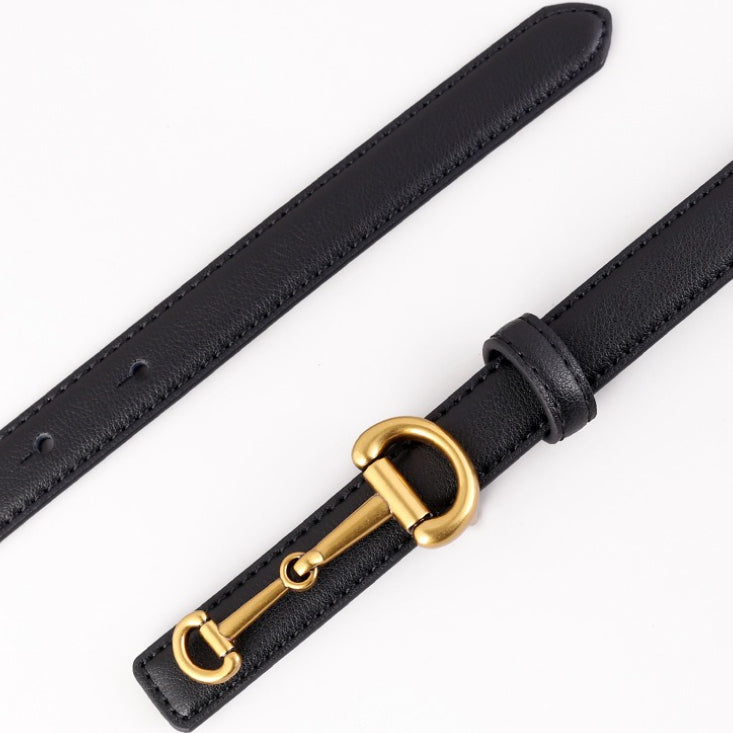 Horseshoe Buckle Slim Minimal Casual Belt