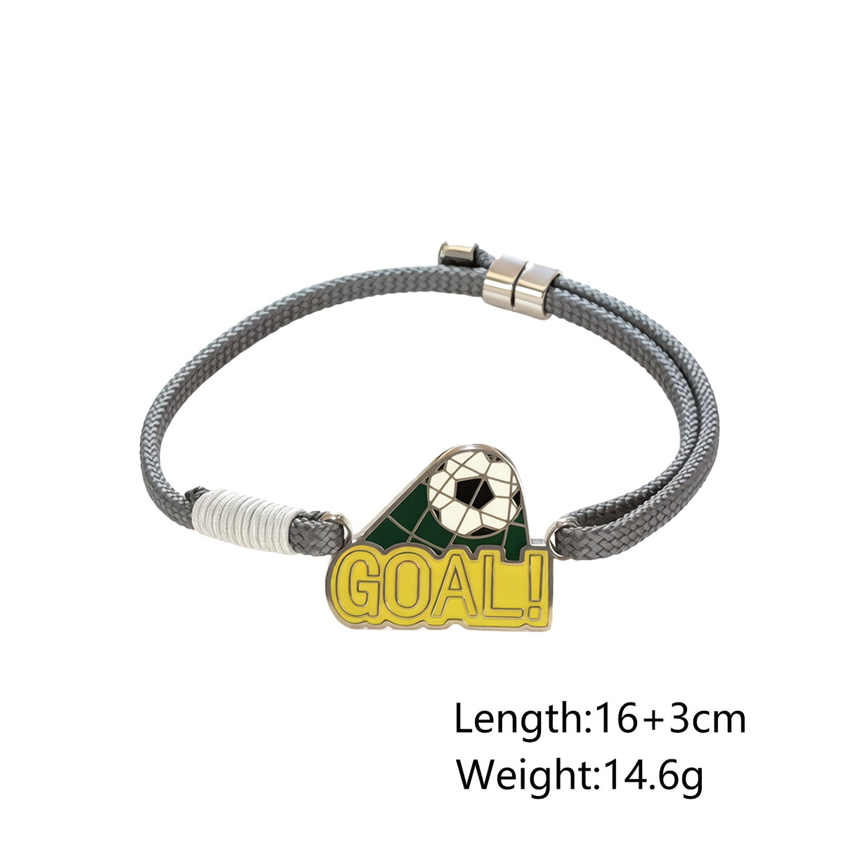 World Cup Football Themed Enamel Adjustable Woven Bracelet