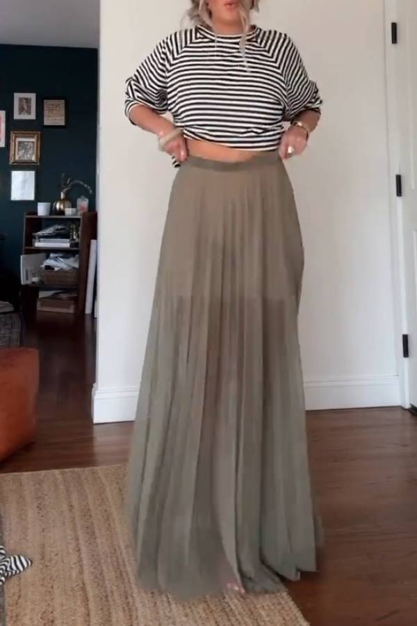 Mist Drape Pleated Floor-Mounting Skirt