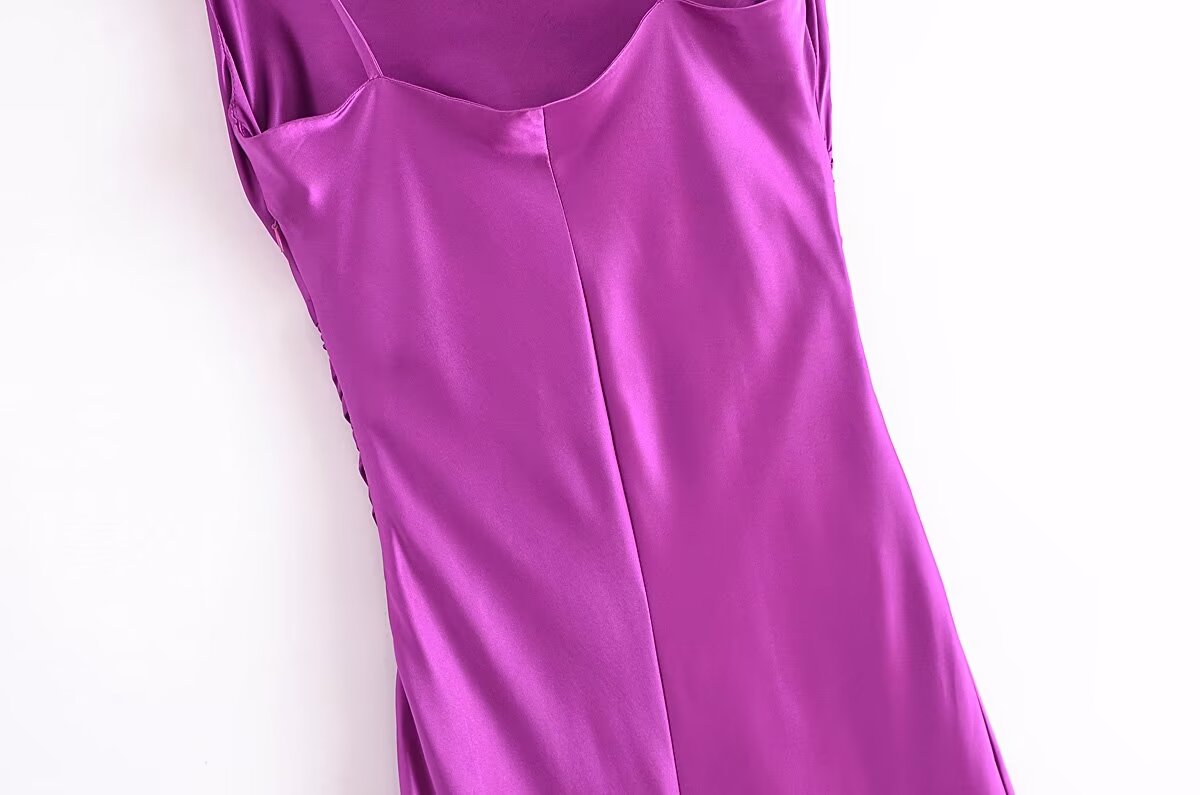 Summer Women Clothing Sling Pleated Design Inner Underwear Backless Dress