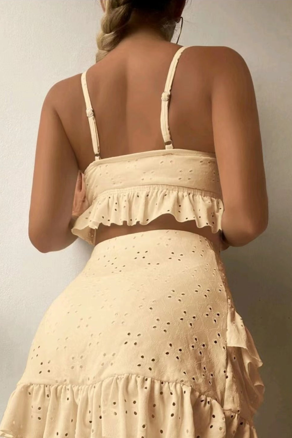 Tie String Bikini Bodycon Skirt Three Piece Skirt Set