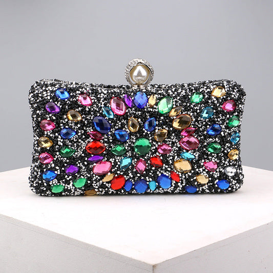 Bolsos casuales de retazos con cadenas y pedrería (8 colores)