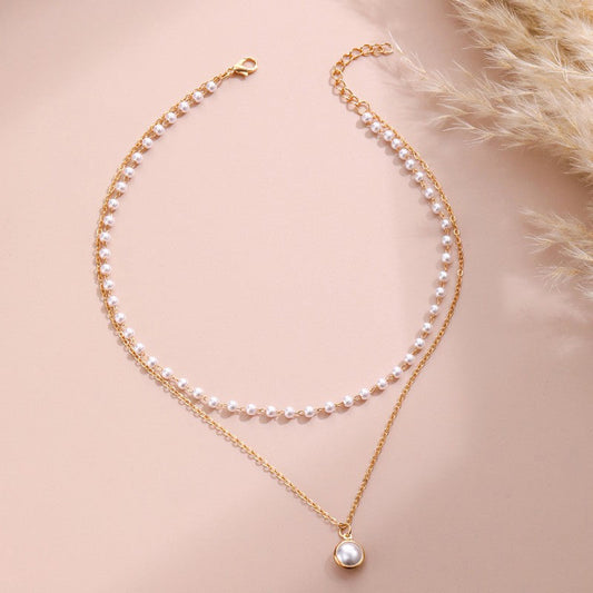 Collares casuales diarios de perlas de retales