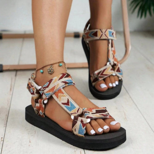 Zapatillas casuales de patchwork redondas