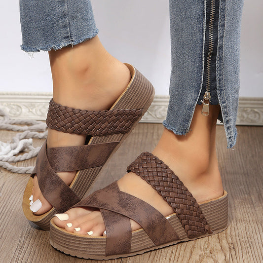 Zapatos Cómodos Abiertos de Tejido Informal