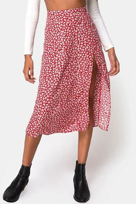Elegante Estampado Abertura Regular Cintura Alta Tipo A Parte Inferior Totalmente Estampada