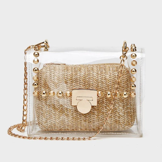 Bolsos con cadenas de patchwork informales para el día a día
