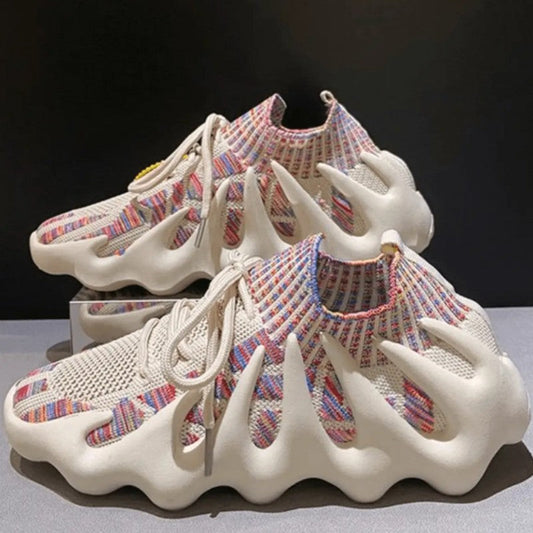 Zapatillas deportivas informales con patchwork, frenillo, redondas y cómodas para actividades al aire libre