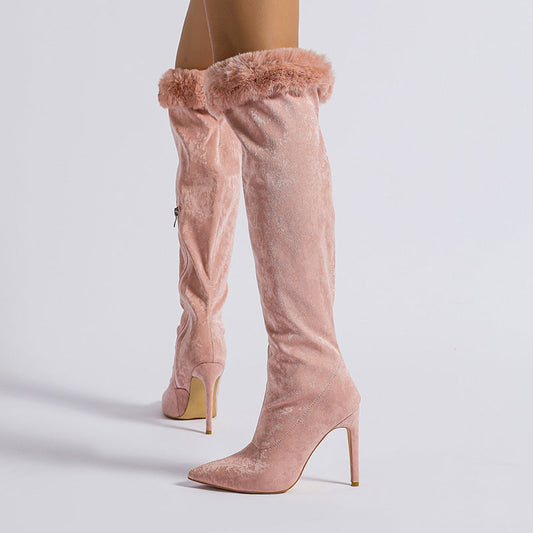 Zapatos informales de retazos de color liso con punta para salir (altura del tacón: 11 cm)