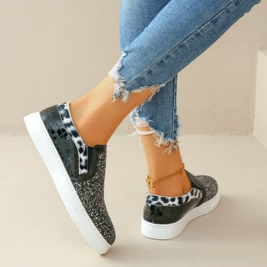 Zapatos planos cómodos e informales de patchwork para exteriores