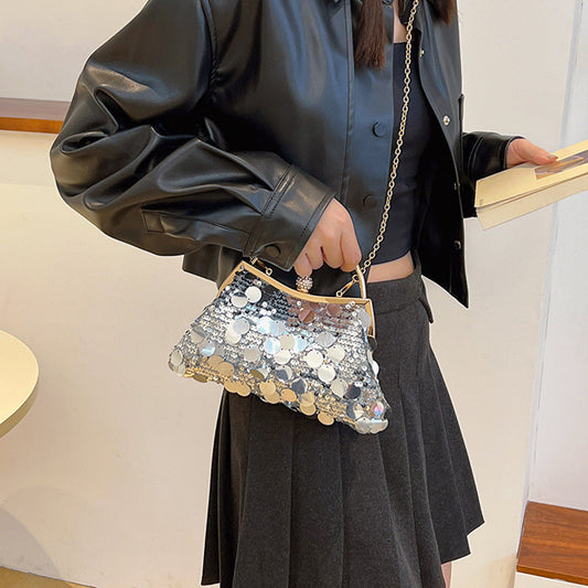 Bolsos Sólidos con Lentejuelas en Patchwork para la Calle (5 Colores)