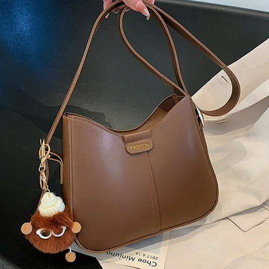 Bolsos lisos informales con retales (con colgante) (4 colores)