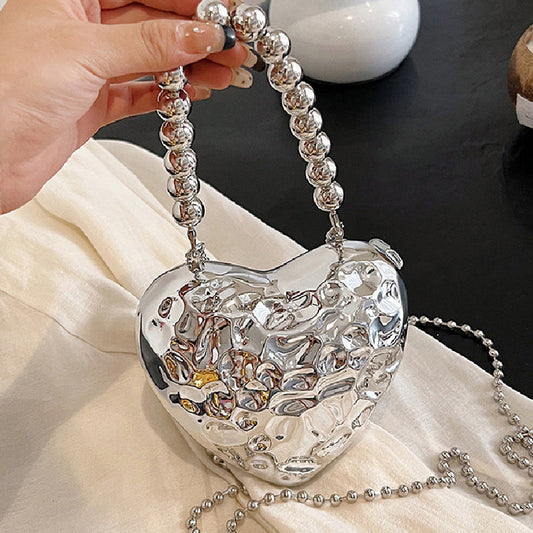 Bolsos informales sólidos con cadena en forma de corazón