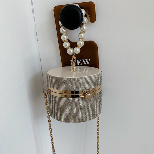 Bolsos Casuales Diarios de Fiesta con Cadenas de Diamantes de Imitación, Perlas y Retazos (3 Colores)