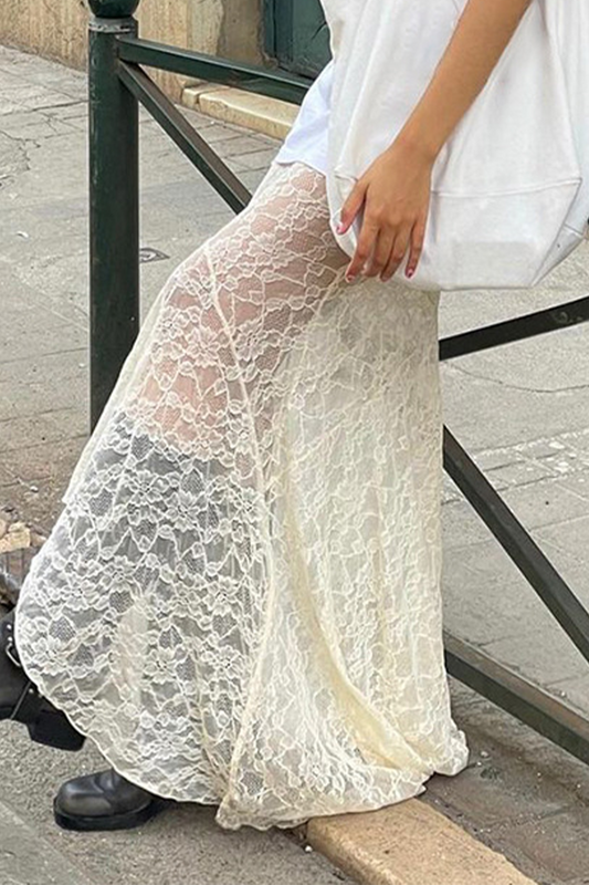 Parte de abajo de encaje sexy de corte de sirena de tiro alto (dos piezas desmontables)