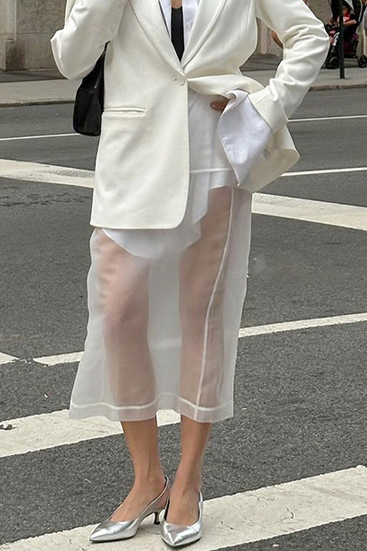 Bottoms Tipo A de Cintura Alta con Cremallera y Transparencias Sensuales