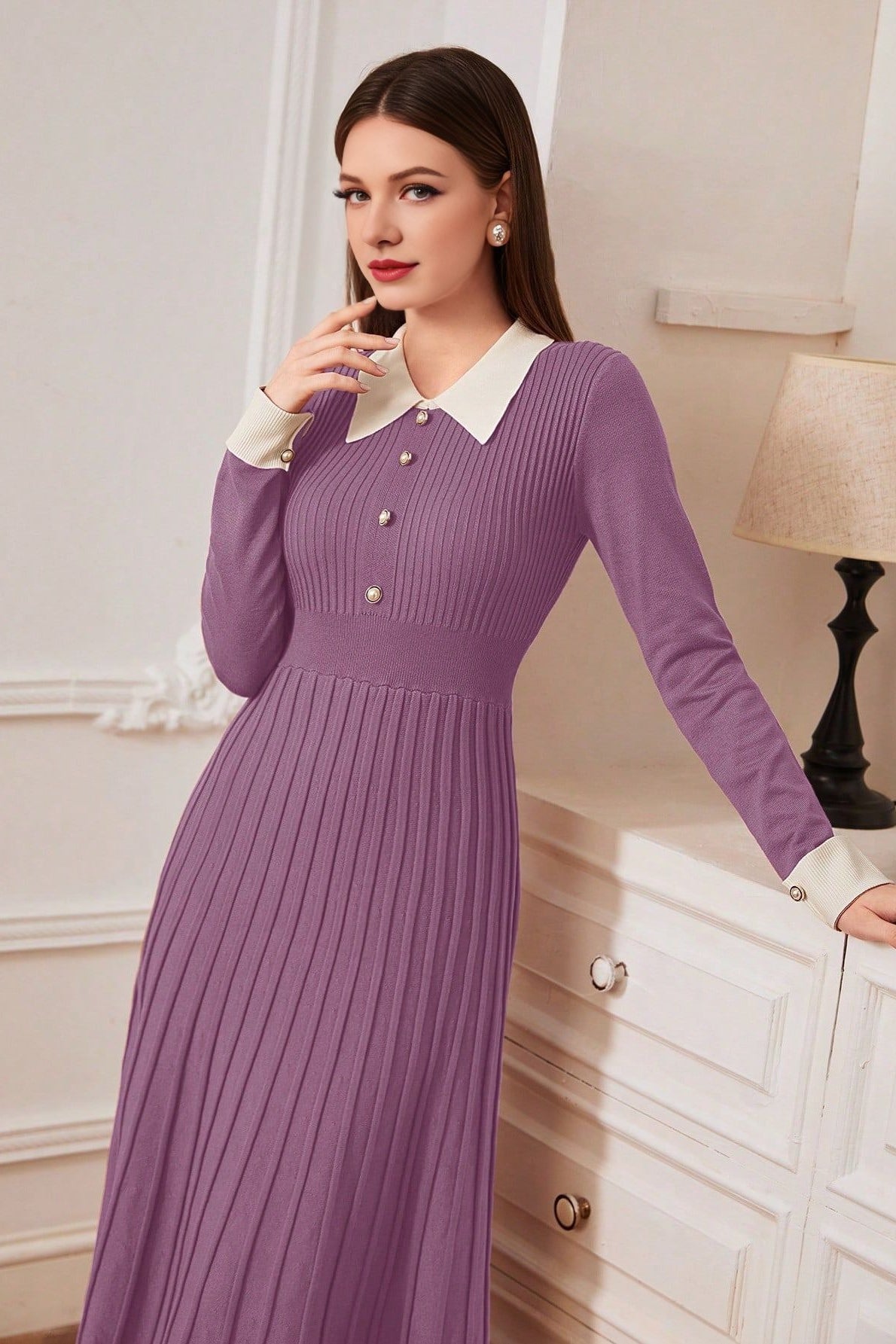 Vintage Knit A-Line Sweater Dress
