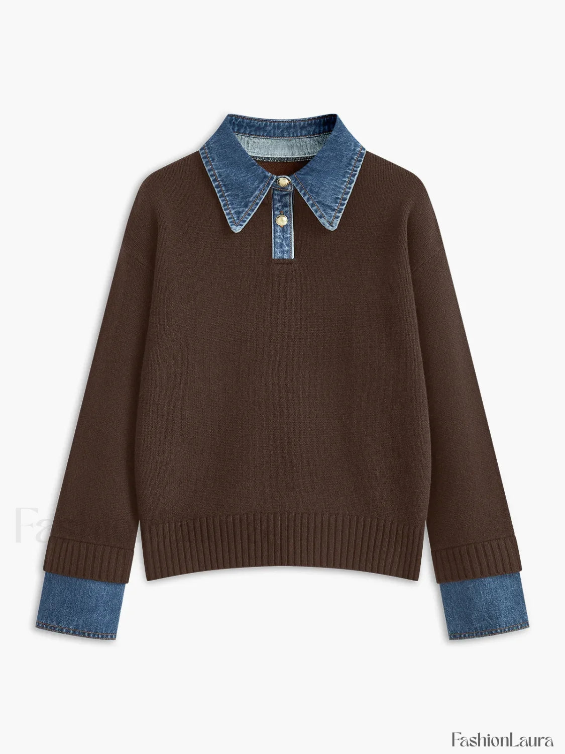 2 in 1 Panel Lapel Sweater