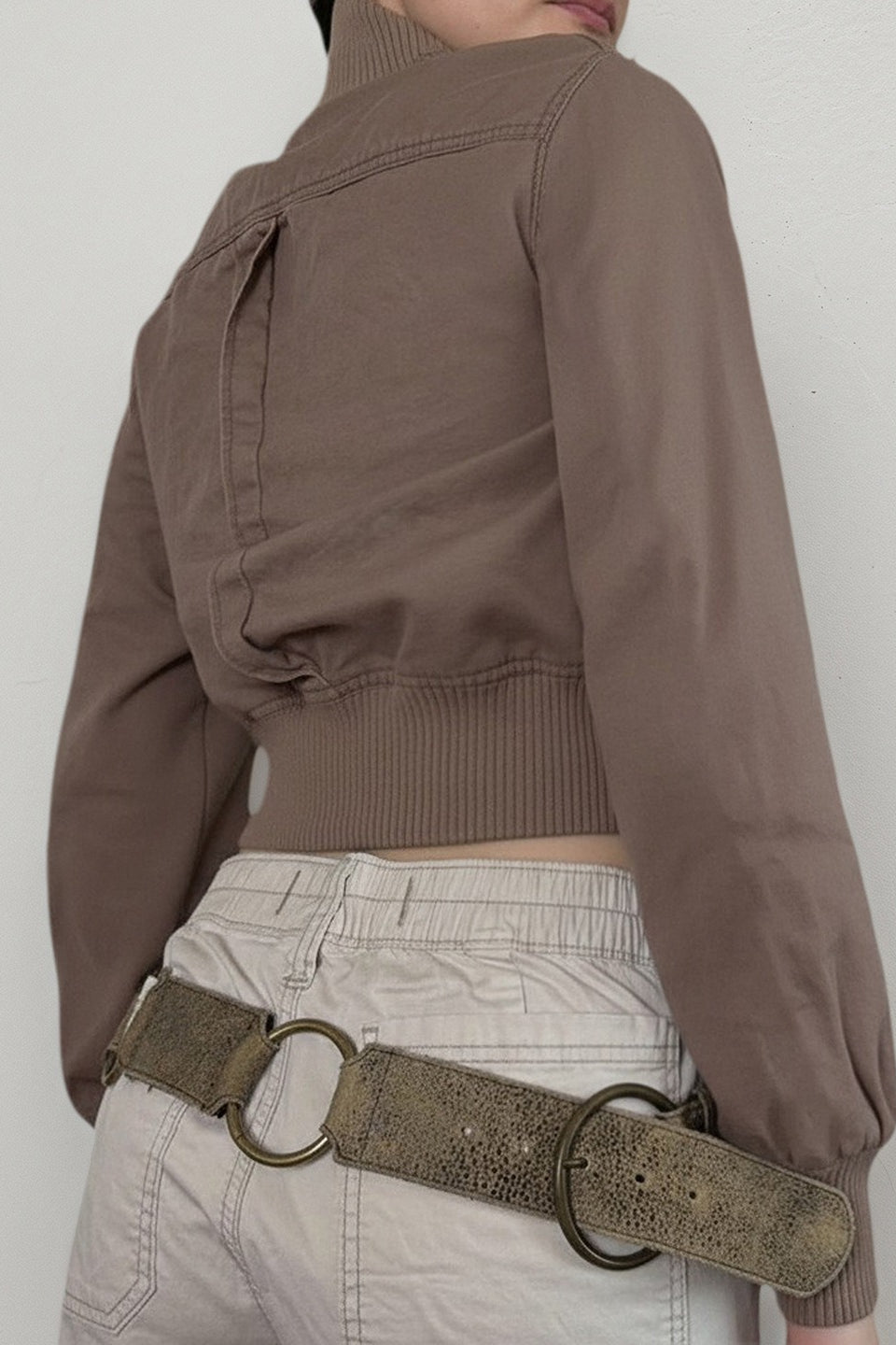 Utility Stand Collar Cropped Jacket