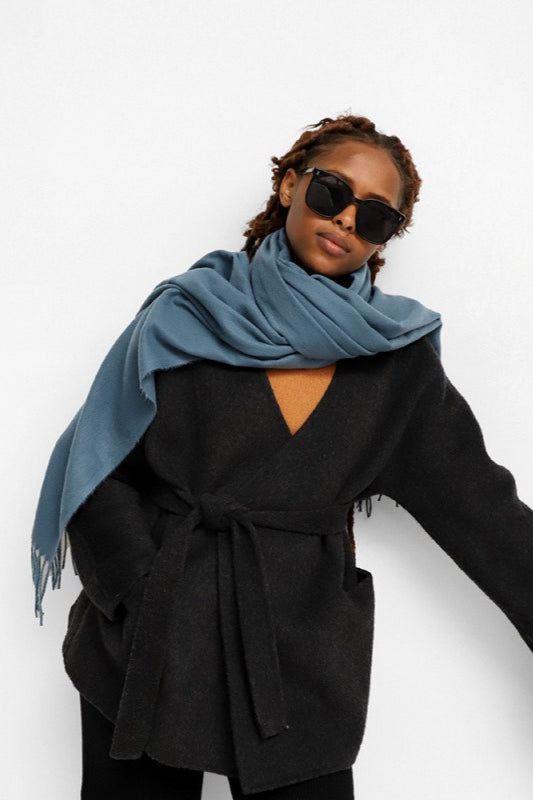 Solid Color Cashmere Like Long Scarf