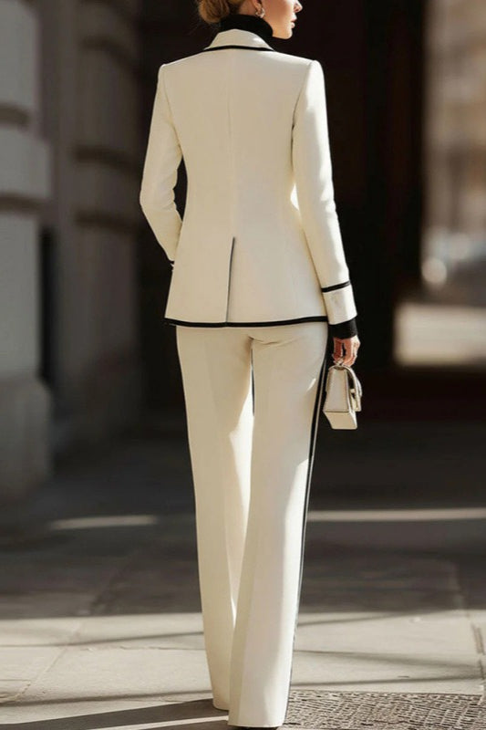 Structured Double Breasted Two Piece Blazer Casual Pants Set