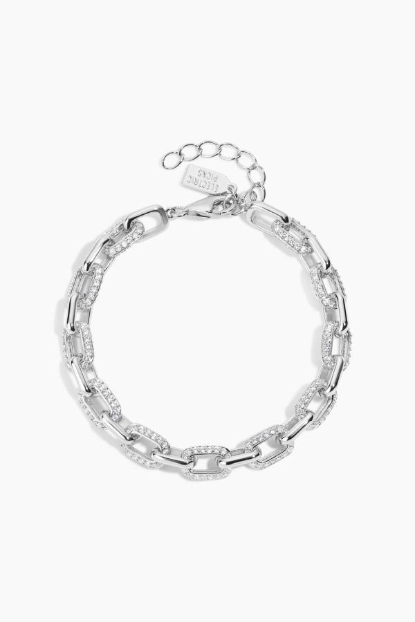Fully diamond Cuban chain bracelet