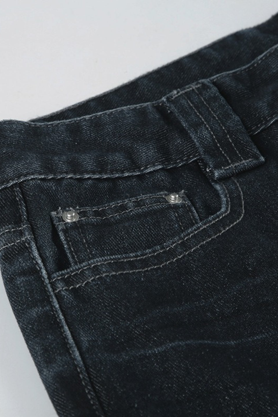 Deep Blue Straight Wide Leg Jeans