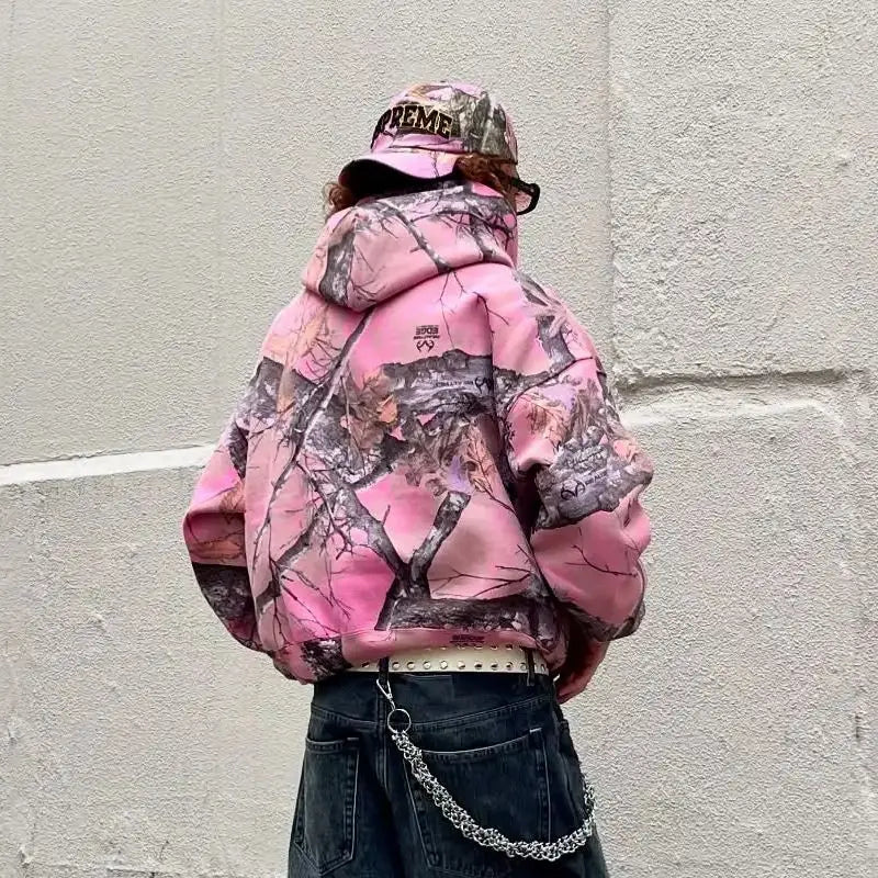 Retro Camouflage Zip Hoodie