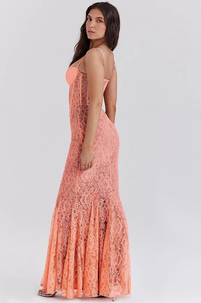 Lace Cami Bodycon Mermaid Sleeveless Lace Dress