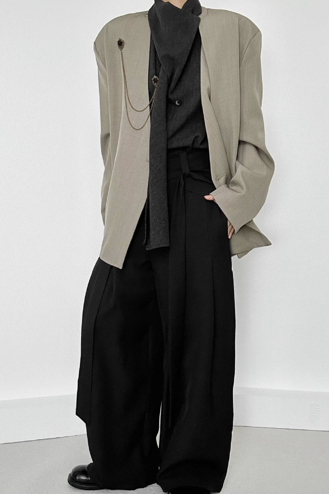 Ruched Ribbon Minimalist Chic Pants
