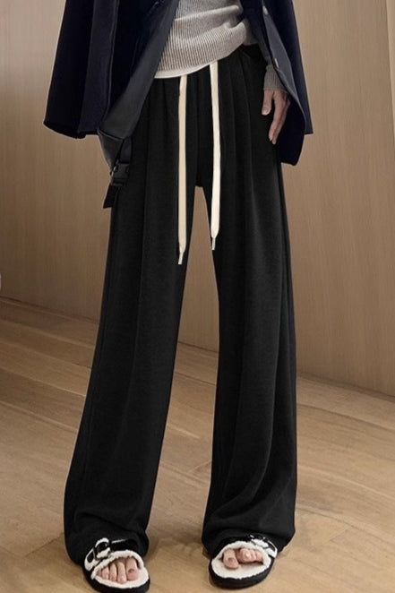 Plush Deep Gray Oversized Knit Pants