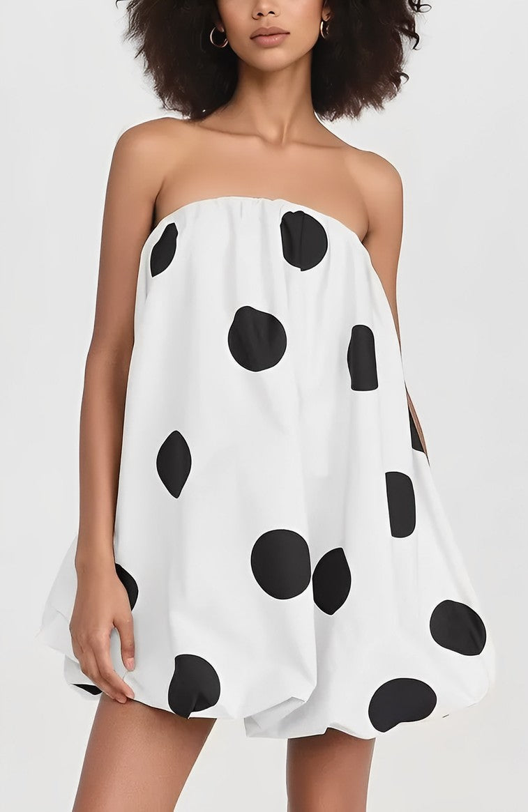 Polka Dot Print Bodycon Mini Dress