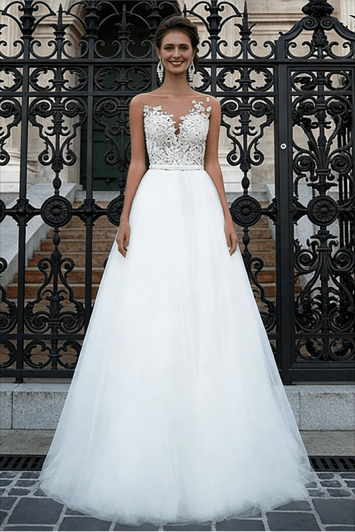 Elegant Minimalist Lace Wedding Dress