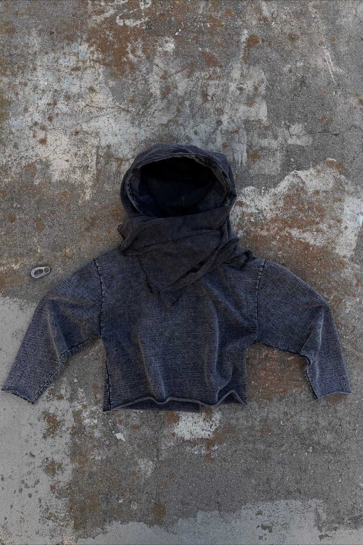 Scarf Hood Cutout Pullover Hoodie