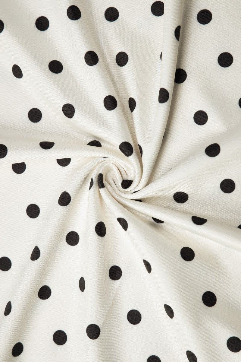 Off Shoulder Polka Dot Twist Bodycon Mini Dress
