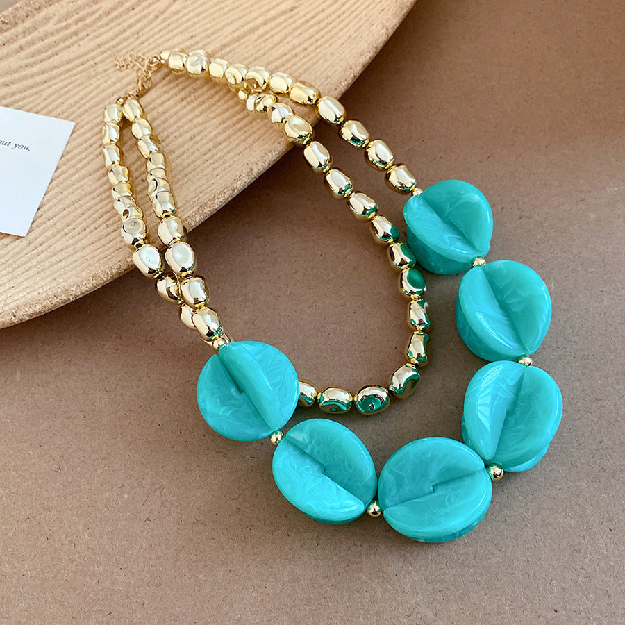 Two-Tone Gold Shell Choker Necklace
