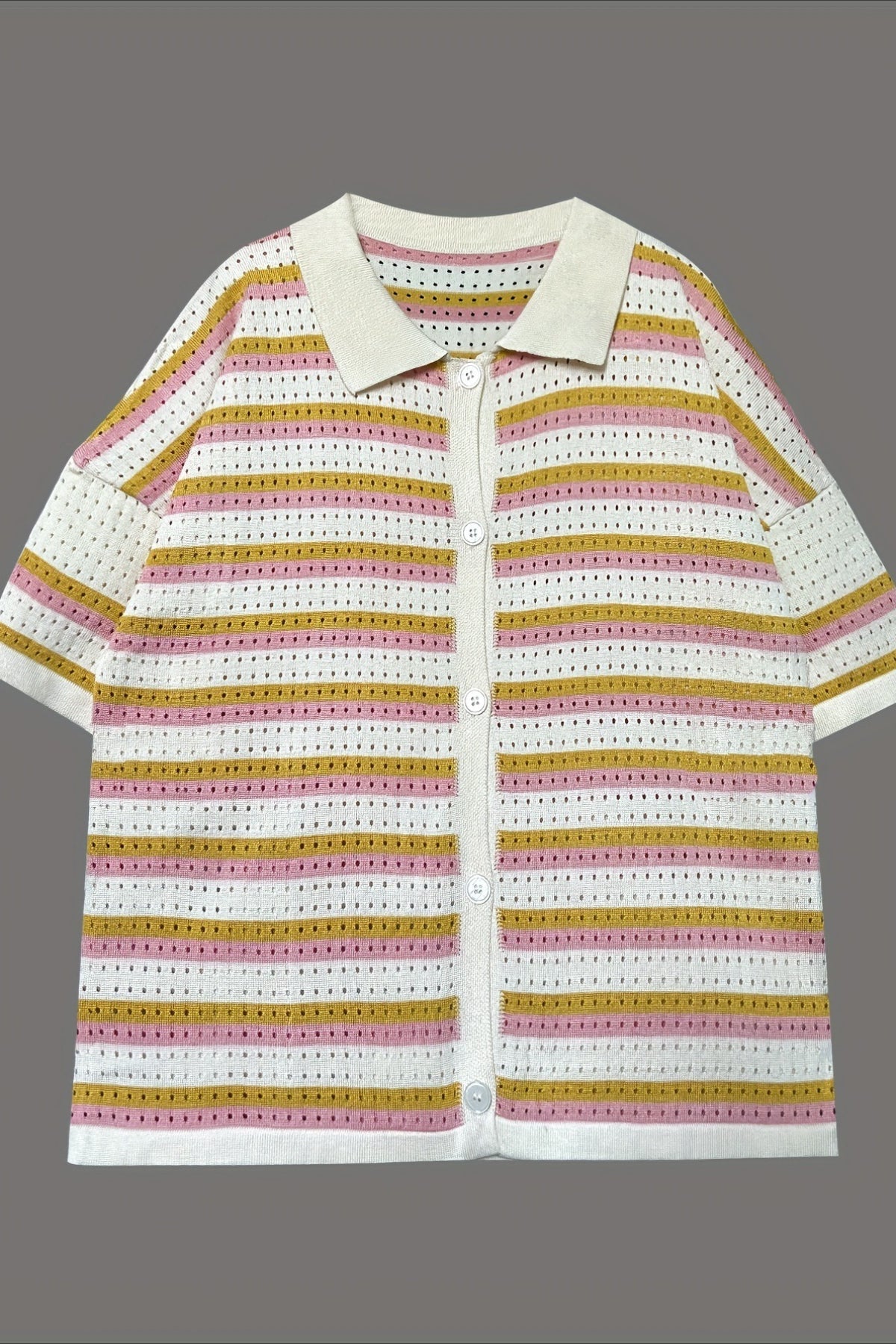 Striped Color Block Knit Shorts Set
