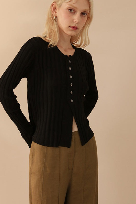 Soft Cropped Open Front Knit Top
