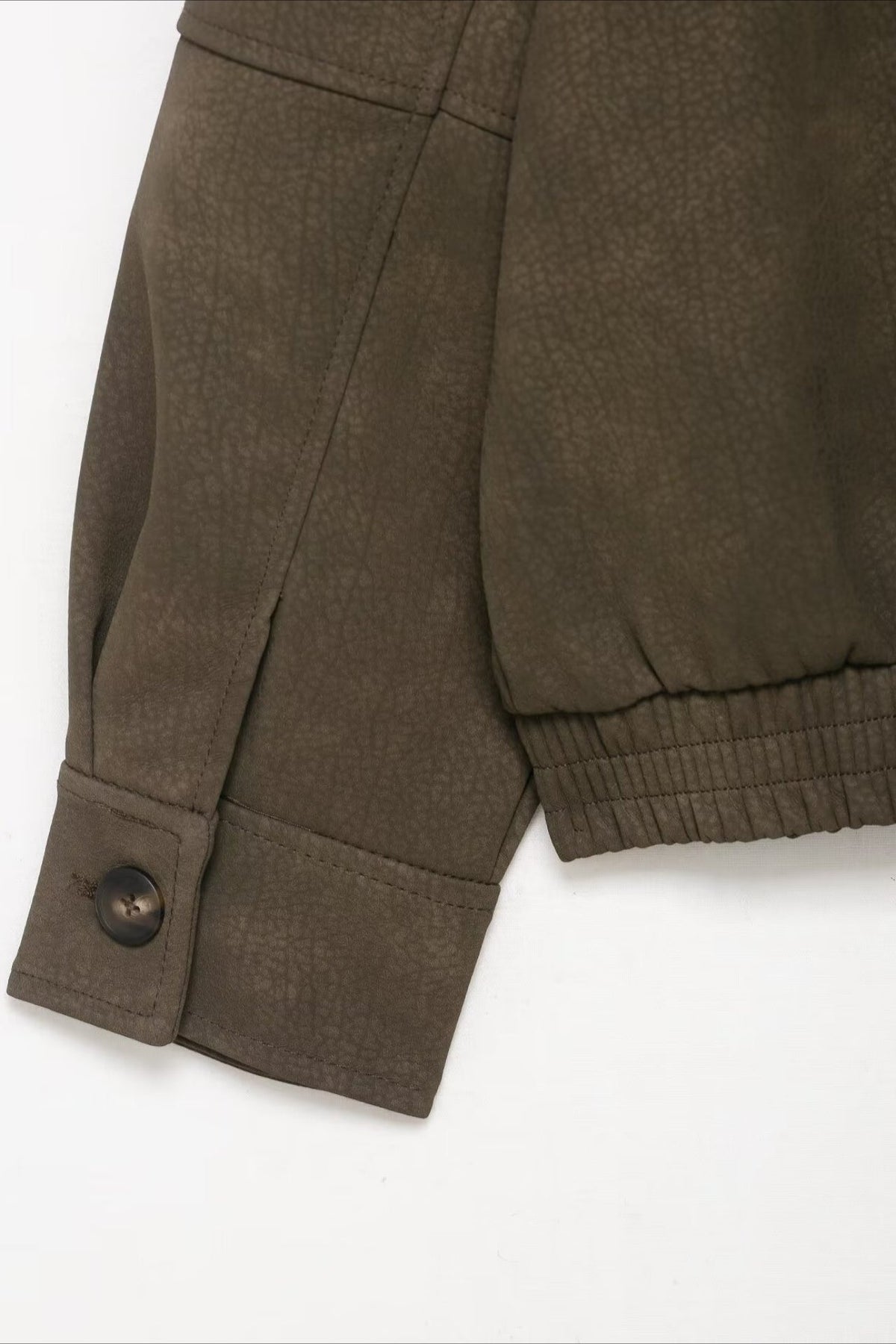 Faux Suede Removable Neckline Jacket