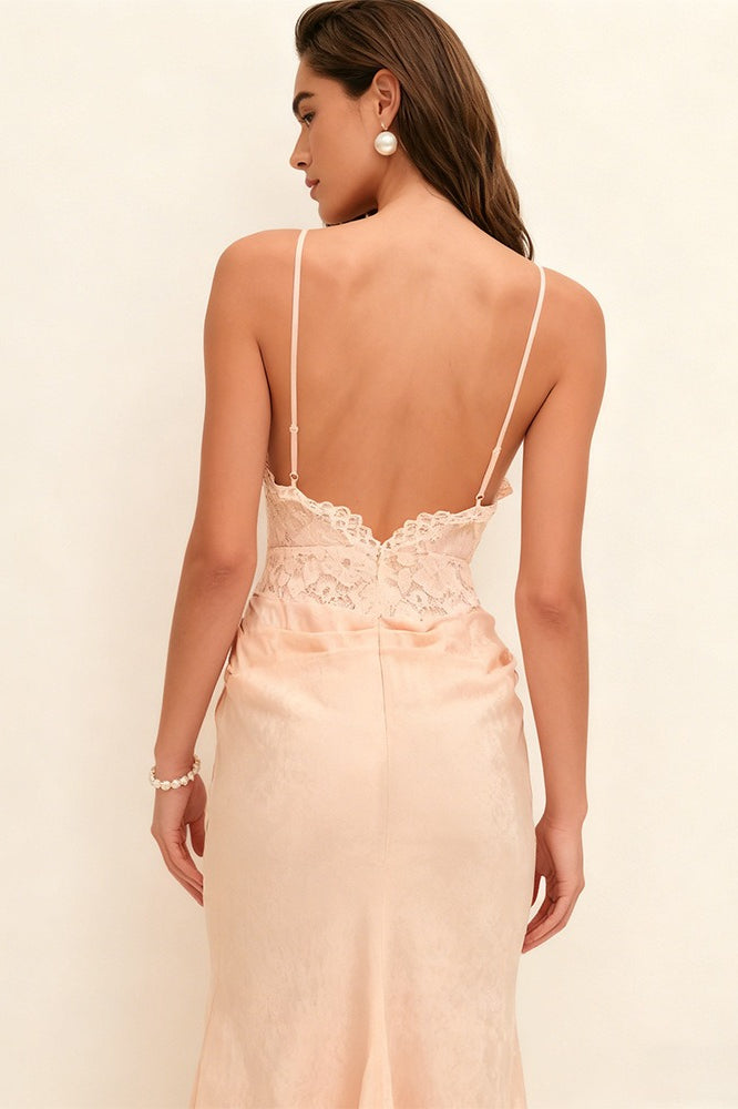 Lace Satin Mermaid Prom Dress