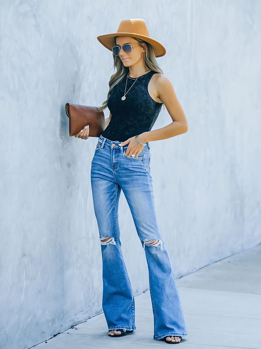 Slight Flared Stretch Jeans