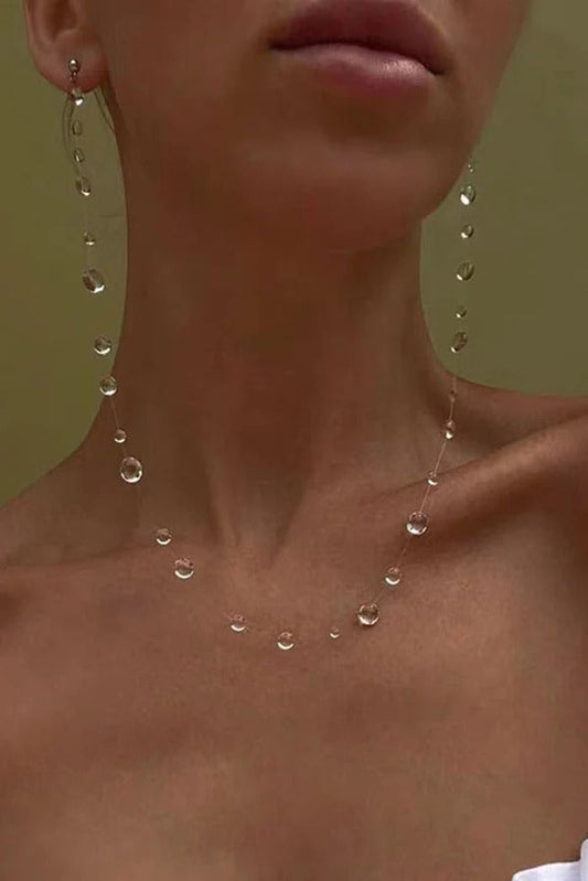 Clear Crystal Dewdrop Earrings