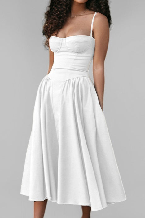 Elegant Vintage Satin Halter Maxi Prom Dress