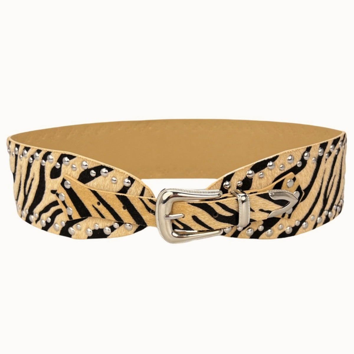 Studded Patchwork Alloy Wide Waist Belt
