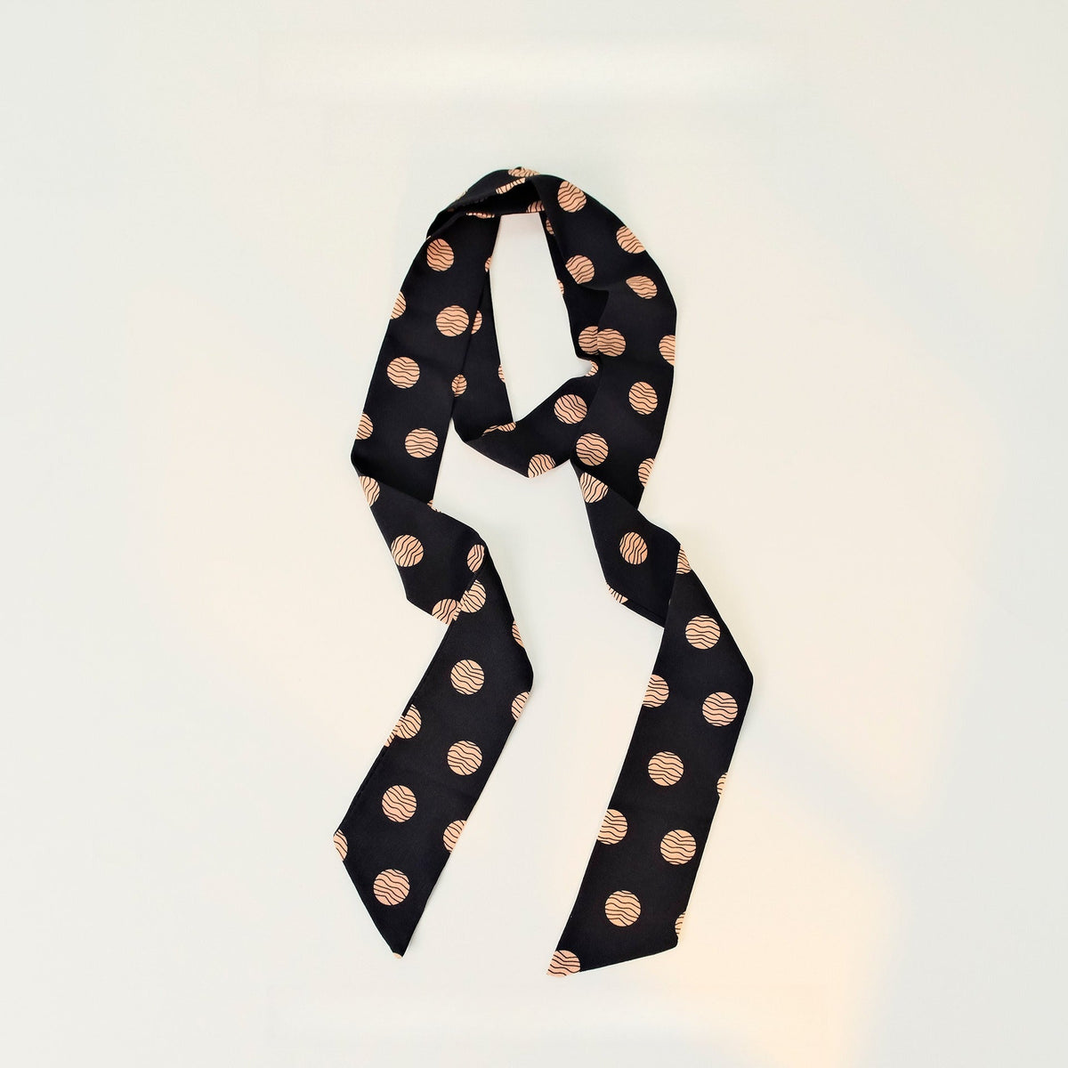 Polka Dot Elegant Long Skinny Neck Ribbon Scarf