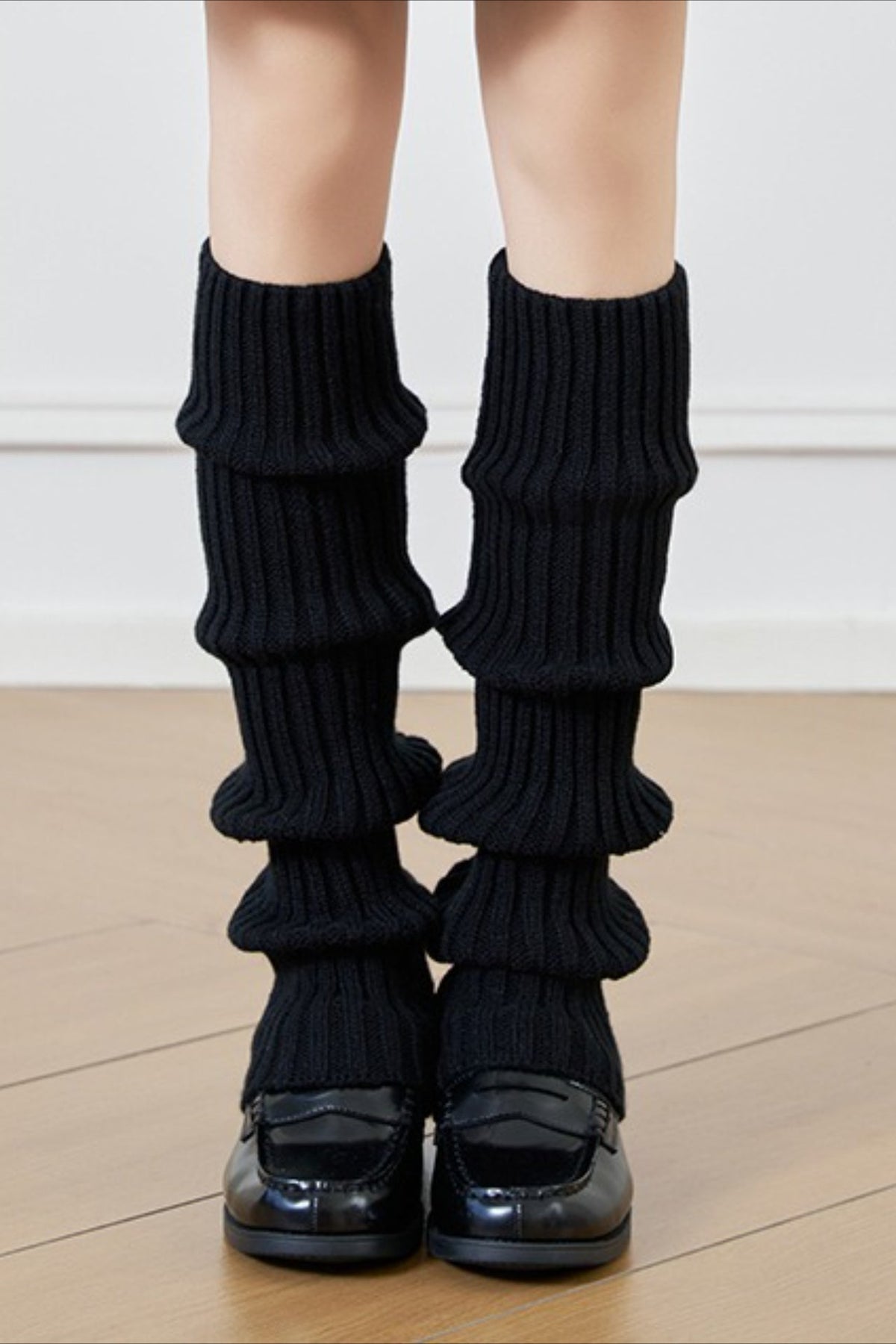 Textured Knit Bell Bottom Long Leg Warmers