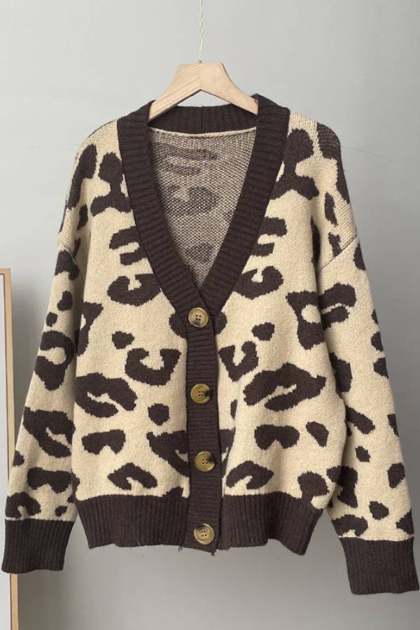 Soft Thick Leopard Knit Sweater Top