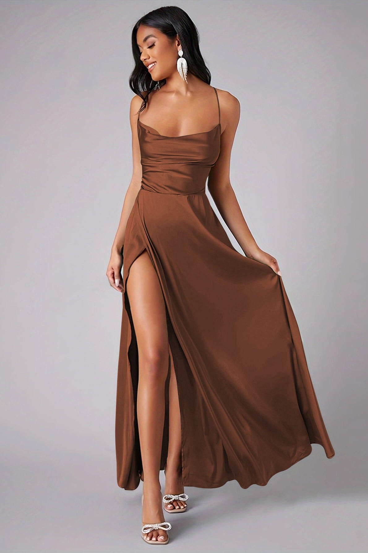 Backless Slit Bodycon Formal Dress