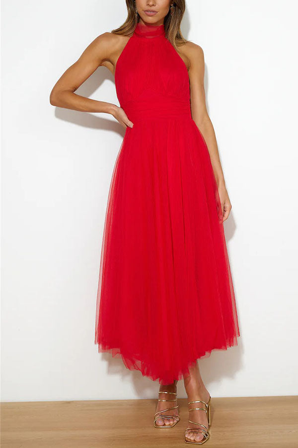 Venisse Tulle Midi Dress