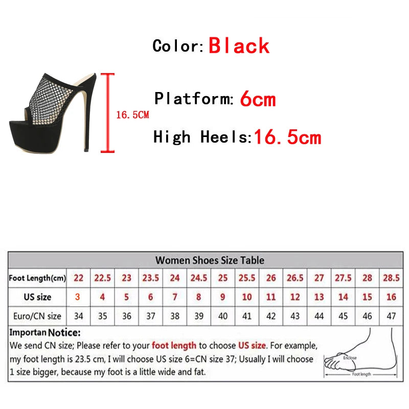 Liyke 2025 Peep Toe Platform Heels Black Mesh Summer Sandals Women’s Party Shoes